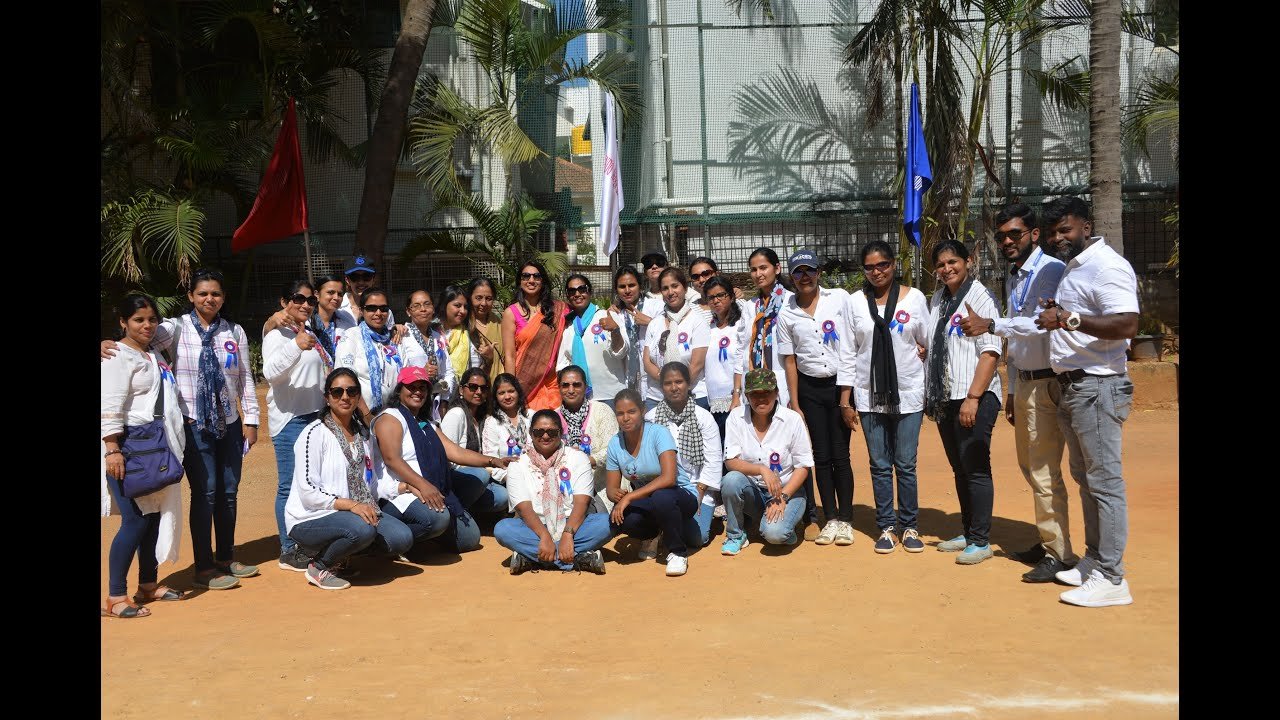 Science exhibition with student projects and visitors